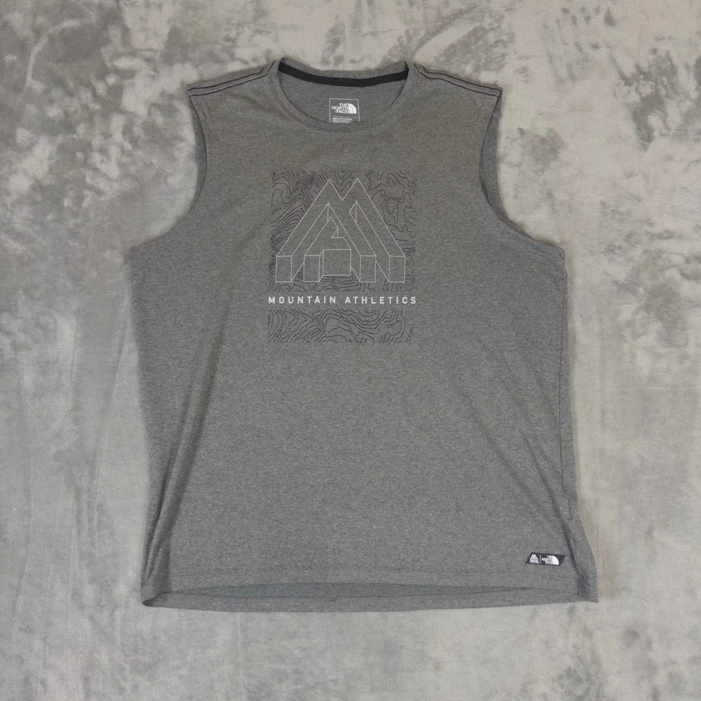 The North Face Mens Large Gray Mountain Athletics Graphic Tank Top